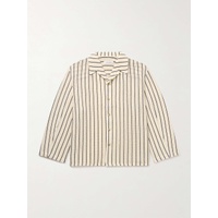 LE 17 SEPTEMBRE Camp-Collar Striped Crocheted Cotton Shirt 1647597329089147