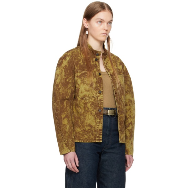  르메르 LEMAIRE Brown Garment-Dyed Denim Jacket 241646F060001