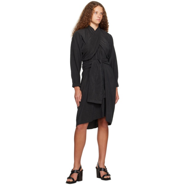  르메르 LEMAIRE Black Knotted Midi Dress 231646F054013