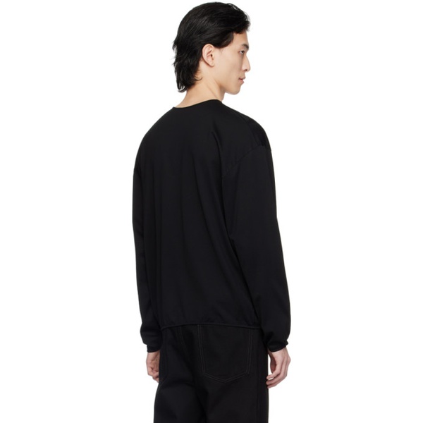  르메르 LEMAIRE Black Relaxed Long Sleeve T-Shirt 241646M213006