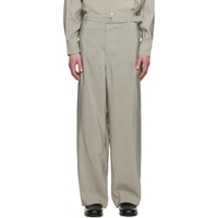 르메르 LEMAIRE Gray Seamless Belted Trousers 241646M191001