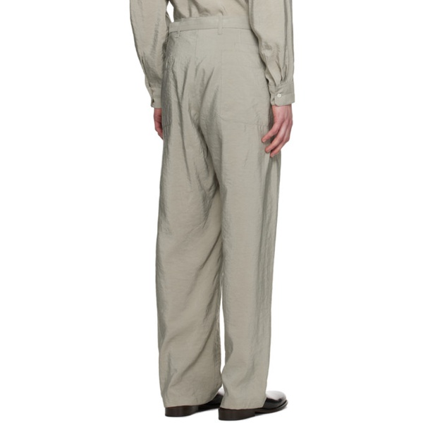  르메르 LEMAIRE Gray Seamless Belted Trousers 241646M191001
