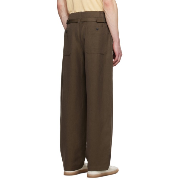  르메르 LEMAIRE Brown Maxi Trousers 241646M191017