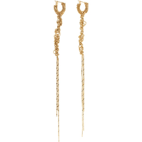  르메르 LEMAIRE Gold Tangle Long Earrings 241646F022004