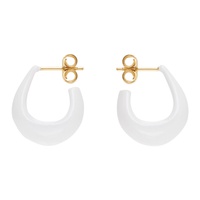 르메르 LEMAIRE White & Gold Curved Mini Drop Earrings 241646F022011