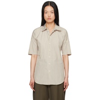 르메르 LEMAIRE 오프화이트 Off-White & Navy Stripe Shirt 241646F109010