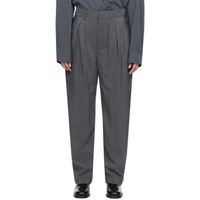 르메르 LEMAIRE Gray Soft Pleated Trousers 232646F087002