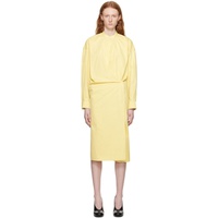 르메르 LEMAIRE Yellow Twisted Midi Dress 231646F054020