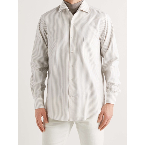  로로 피아나 LORO PIANA Andre Striped Cotton-Poplin Oxford Shirt 29419655932086143