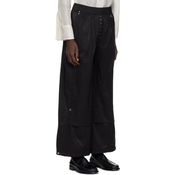  로우 클래식 LOW CLASSIC Black Banding Trousers 241666M191004