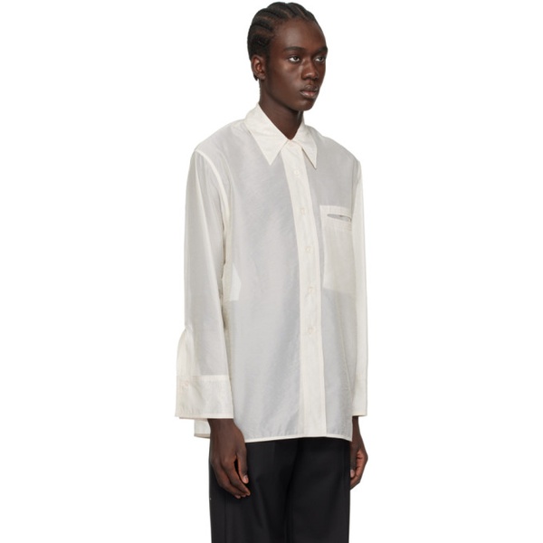  로우 클래식 LOW CLASSIC 오프화이트 Off-White See-Through Stitch Shirt 241666M192007