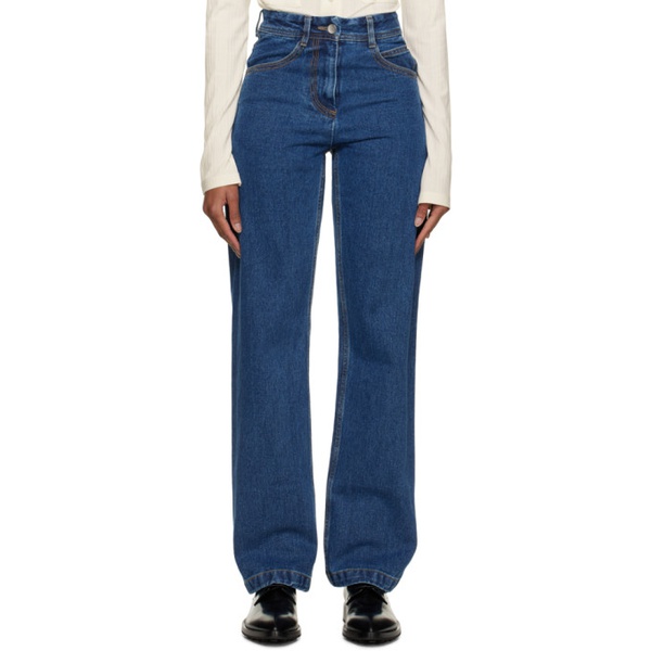  로우 클래식 LOW CLASSIC Blue Straight Fit Jeans 231666F069008