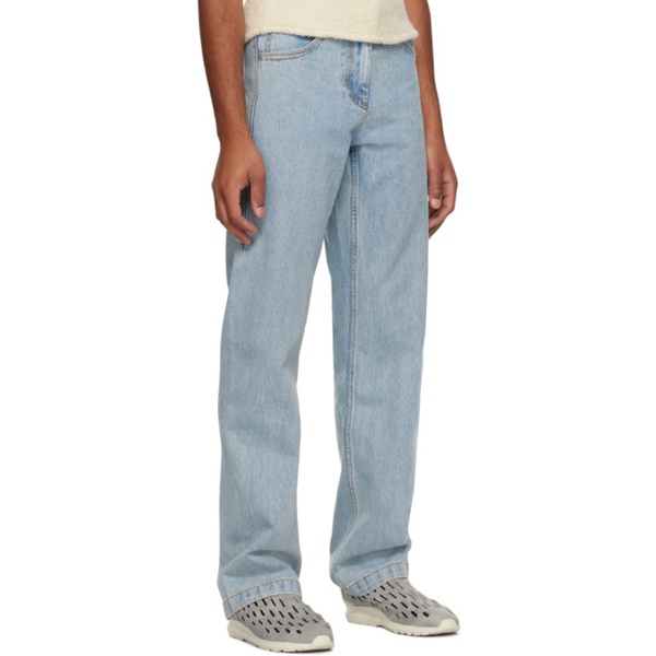  로우 클래식 LOW CLASSIC Blue Straight-Leg Jeans 232666M186001