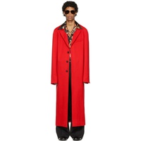 LUU DAN Red Straight Slim Coat 222331M176001
