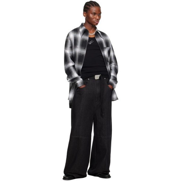  LUU DAN Black Paneled Jeans 232331M186005