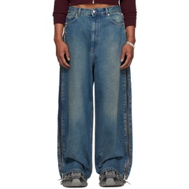 LUU DAN Blue Zip Jeans 241331M186000