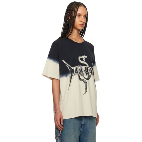 LUU DAN Black & 오프화이트 Off-White Metal Head T-Shirt 241331F110003