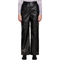 르비에르 LVIR Black Grained Faux-Leather Pants 222428F084003