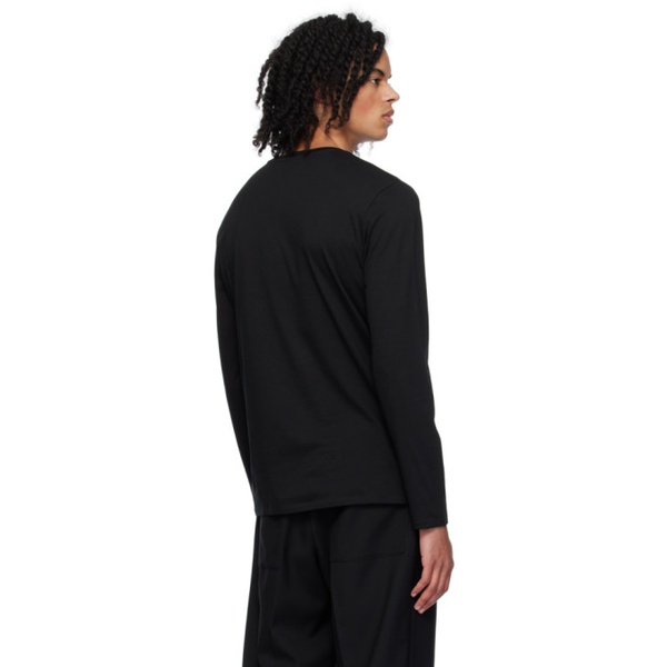라코스테 라코스테 Lacoste Black Crewneck Long Sleeve T-Shirt 241268M213008