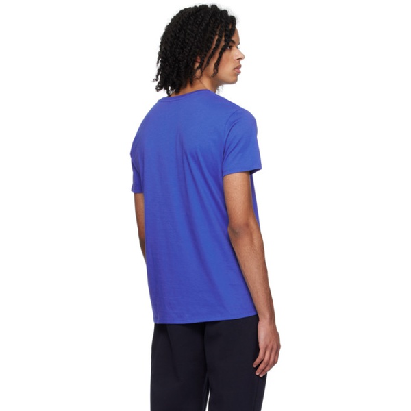 라코스테 라코스테 Lacoste Blue V-Neck T-Shirt 241268M213023