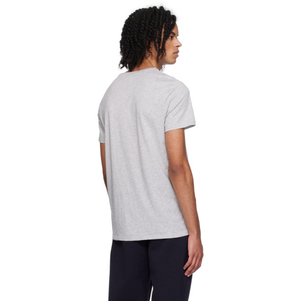 라코스테 라코스테 Lacoste Gray V-Neck T-Shirt 241268M213024