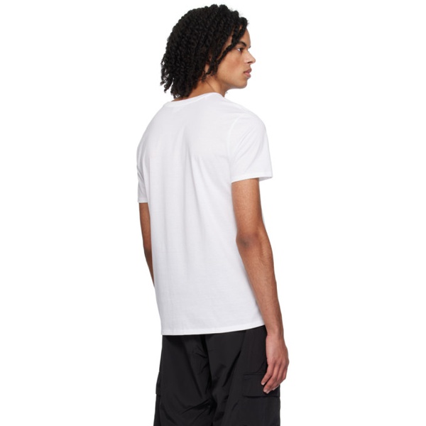 라코스테 라코스테 Lacoste White V-Neck T-Shirt 241268M213028