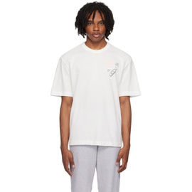 라코스테 Lacoste White Graphic T-Shirt 241268M213037