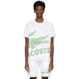 라코스테 Lacoste White Printed T-Shirt 232268M213006