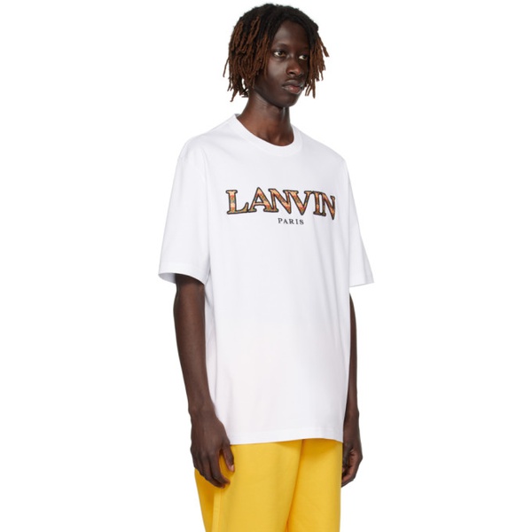  랑방 Lanvin White Classic Curb T-Shirt 232254M213011