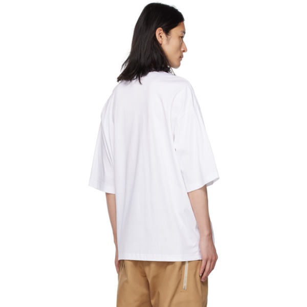 랑방 Lanvin White Curb Lace T-Shirt 232254M213007