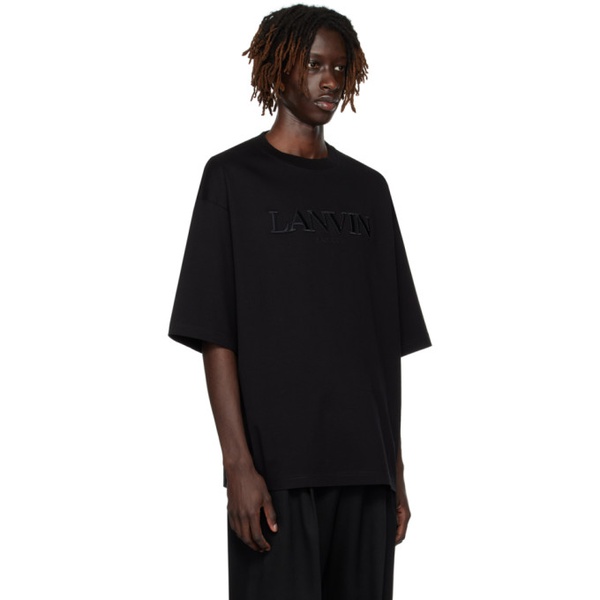  랑방 Lanvin Black Embroidered T-Shirt 232254M213004