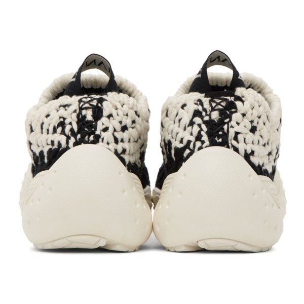  랑방 Lanvin White & Black Flash Knit Sneakers 232254F128017