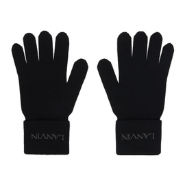 랑방 Lanvin Black Embroidered Gloves 241254F012000