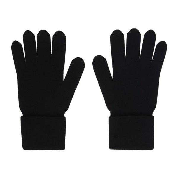  랑방 Lanvin Black Embroidered Gloves 241254F012000