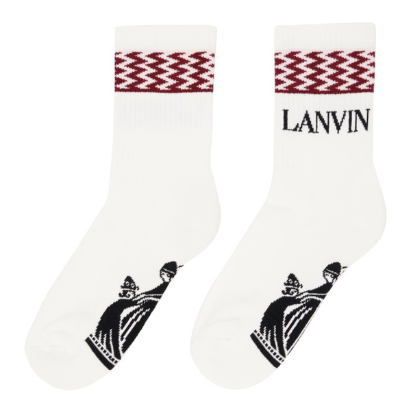  랑방 Lanvin White Curb Socks 241254M220000
