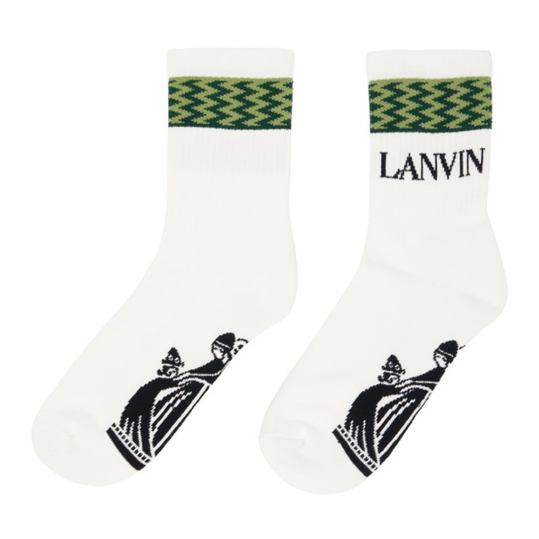  랑방 Lanvin White Curb Socks 241254M220001