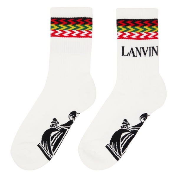  랑방 Lanvin White Curb Socks 241254M220002