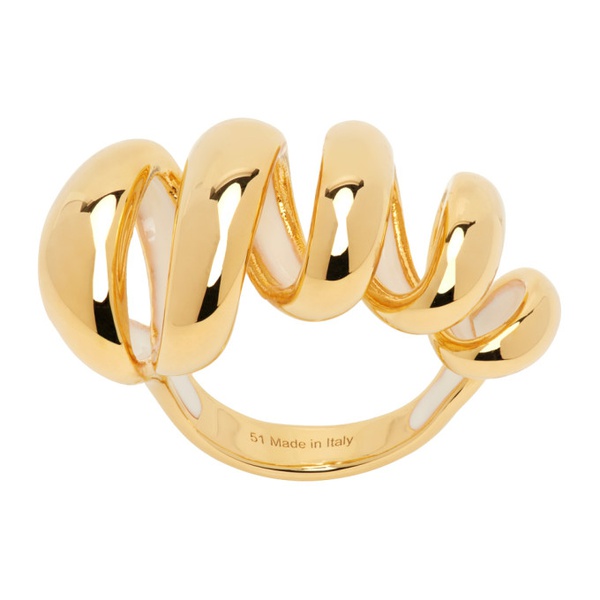  랑방 Lanvin Gold Melodie Ribbon Ring 241254F024000