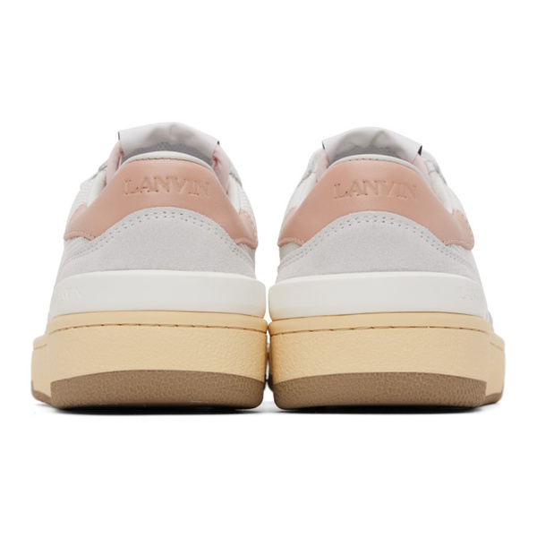  랑방 Lanvin White & Pink Clay Sneakers 231254F128005