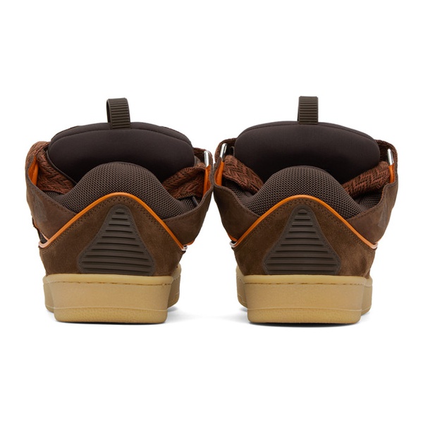  랑방 Lanvin SSENSE Exclusive Brown Leather Curb Sneakers 241254M237054