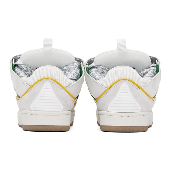  랑방 Lanvin SSENSE Exclusive White Leather Curb Sneakers 241254M237057
