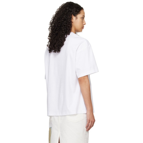  랑방 Lanvin White Oversized Embroidered Curb T-Shirt 241254F110003