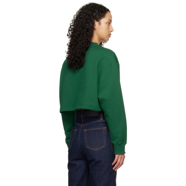  랑방 Lanvin Green Curb Embroidered Sweatshirt 241254F098001