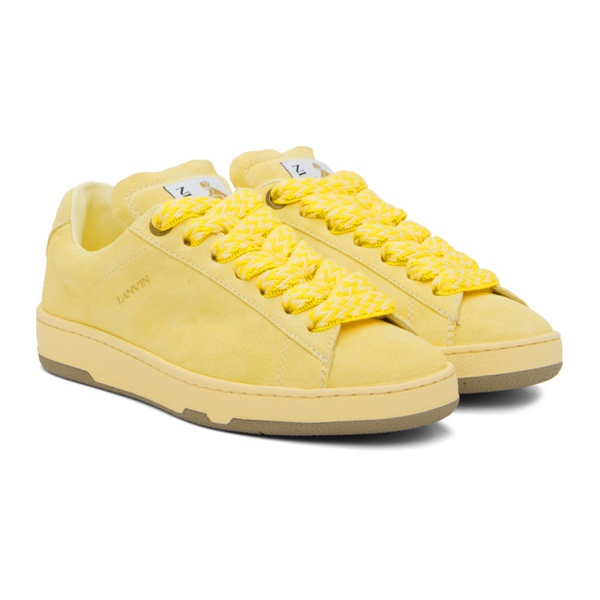  랑방 Lanvin Yellow Suede Curb Lite Sneakers 241254M237017