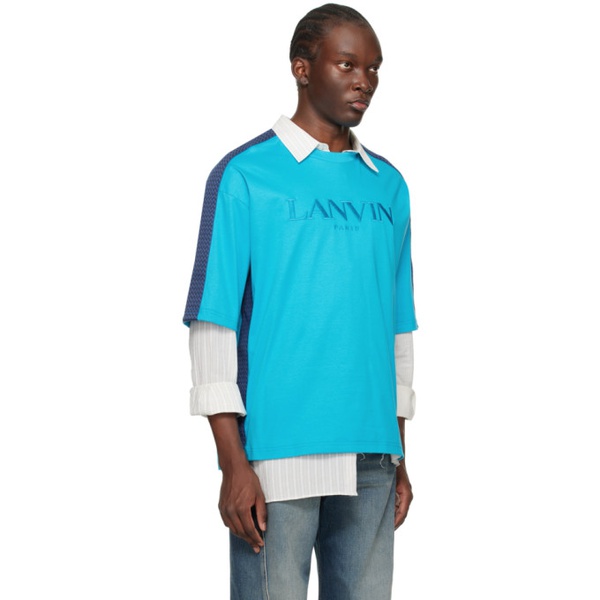 랑방 Lanvin Blue Side Curb T-Shirt 241254M213008