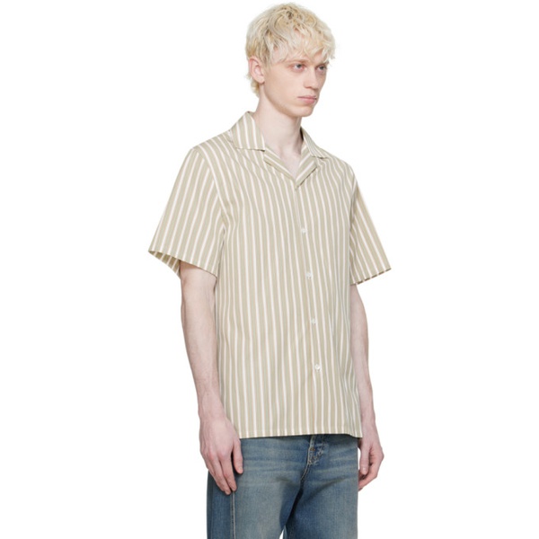  랑방 Lanvin Green Striped Shirt 241254M192007