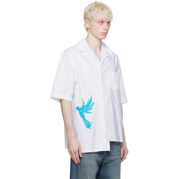  랑방 Lanvin White Asymmetrical Shirt 241254M192008