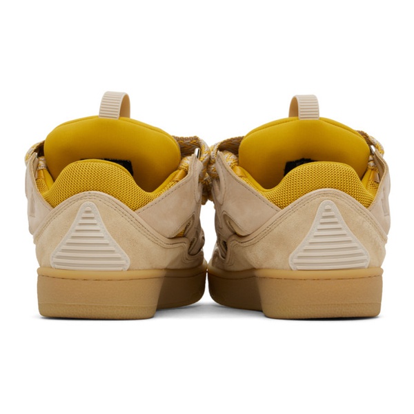  랑방 Lanvin SSENSE Exclusive Beige & Yellow Curb Sneakers 241254F128026