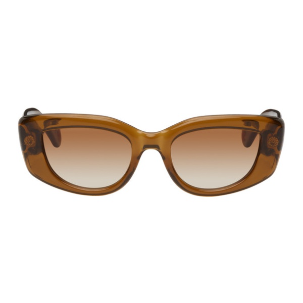  랑방 Lanvin Brown Cat-Eye Sunglasses 231254F005002