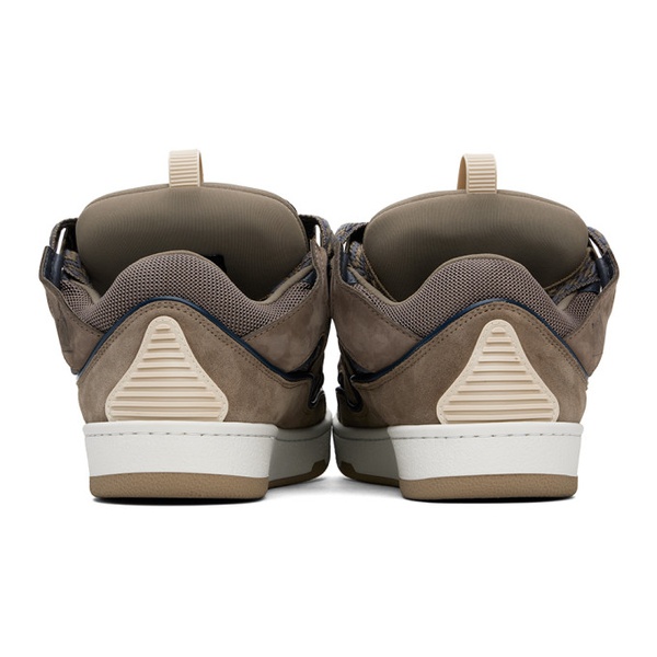  랑방 Lanvin SSENSE Exclusive Taupe Leather Curb Sneakers 241254M237056